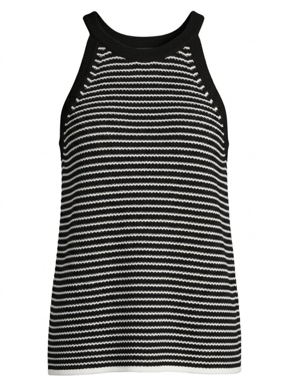 Lane Bryant Plus Size Black White Knit Racerback High Neckline Tank Sweater 3038